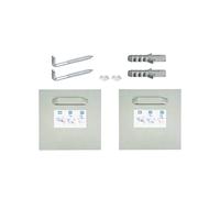 Set di fissaggio autoadesivo per portafoto, portaspecchi, supporto per Dibond (2x supporto | gancio a vite | cuscinetti in silicone, 100x100mm)