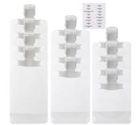 Set di Flaconi da Viaggio 100ml 50ml 30ml in Pel | Viaggio e Palestra, Dosaggio una Mano, Etichette Adesive, per Sapone e Miscele