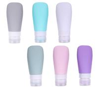 Set di Flaconi da Viaggio 6 Pezzi in Silicone, 60ml | Contenitori Ricaricabili per Lozioni Lavamani, Uso in Trasferta e Vita Quotidiana, Facili da Portare