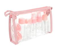 Set di Flaconi Ricaricabili per Cosmetici da Viaggio, Bianco | PET e Pp, Dosaggio Facile e Chiusura Anti Perdita, Coperchio e Borsa per Valigia