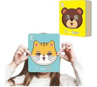 Set Di Flashcard Per La Scuola Materna, 26 Pezzi Flashcard Con Maschere Di Animali Dell'alfabeto Abc, Giocattoli Cognitivi Didattici, Per Imparare Le Lettere, L'ortografia, Gli Animali, Per Neonati