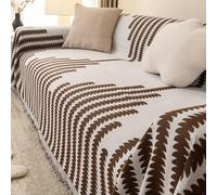 Set di Fodere per Cuscini Morbide Fodere In Cotone Ciniglia per Cuscini Dello Schienale del Divano da Pavimento, Fodera per Divano per Animali Domestici Lavabile In Lavatrice Coffee Brown 180x300cm