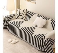 Set di Fodere per Cuscini Morbide Fodere In Cotone Ciniglia per Cuscini Dello Schienale del Divano da Pavimento, Fodera per Divano per Animali Domestici Lavabile In Lavatrice Black 180x300cm