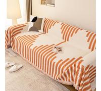 Set di Fodere per Cuscini Morbide Fodere In Cotone Ciniglia per Cuscini Dello Schienale del Divano e Cuscini da Pavimento, Fodera per Divano per Animali Domestici Lavabile In Lavatri Orange 180x300cm