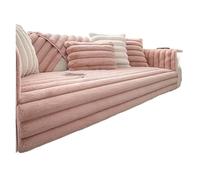 Set di fodere per divano in peluche, spesso e antiscivolo, con braccioli e schienale lavabili, design a tinta unita, perfetto per la decorazione e la protezione della casa