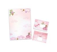 Set di fogli di carta da lettere con busta, per ragazzi ragazze e bambini principessa (blocco A4 con 25 fogli + 15 buste)
