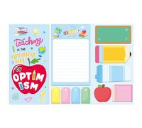 Set di foglietti adesivi per insegnanti, forniture didattiche a forma di blocchetti per lista delle cose da fare e scrivere promemoria | Regalo di apprezzamento per insegnanti per scuola e ufficio