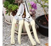 Set di forbici da potatura per il giardino - ideale per rifilare, potare e tagliare rami e fiori, cesoie da giardinaggio, clip per piante, bonsai e raccolta di frutta Pacchetto 1 (1 dritto + 1 curvo),