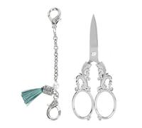 Set di forbici da ricamo in acciaio inossidabile vintage, design ergonomico per cucito, artigianato, forbici da filettatura per lavori manuali Opera d'arte artigianale (SILVER)