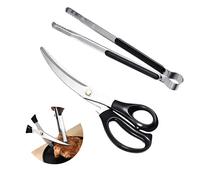 Set di forbici e pinze da barbecue coreane, forbici per barbecue, pinze per barbecue, pinze ergonomiche affilate in acciaio inox, forbici affilate e clip per cucina, clip da cucina, forbici per pizza