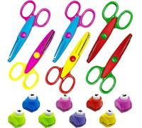 Set di forbici fai da te per bambini, 6 pezzi, forbici a zigzag, 8 pezzi, fustellatrici di carta con diversi modelli, forbici colorate per bambini, per timbri creativi, decorazioni fai da te