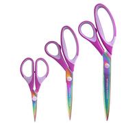 Set di forbici in titanio Softgrip per cucito, arte, artigianato, ufficio - filato Jubilee - 1 set di 3 - viola