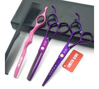 Set di forbici per capelli da 6,0 pollici Forbici per tagliare i capelli e forbici per sfoltire con pettini da rasoio in 1 set