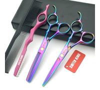 Set di forbici per capelli da 6,0 pollici Forbici per tagliare i capelli e forbici per sfoltire con pettini da rasoio in 1 set