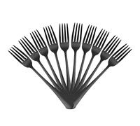 Set di forchette Devico in acciaio inossidabile, 10 pezzi, posate nere, forchette da cena riutilizzabili