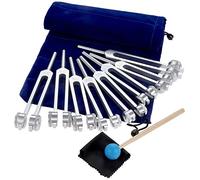 Set Di Forchette Di Tuning Chakra, 7 Chakra + 1 Forchetta Sintonizzatura Del Cuore Dell'anima, Con Martello Di Gomma, Sacchetto Di Stoccaggio Di Velluto, For La Guarigione Del Suono, Vibrazione