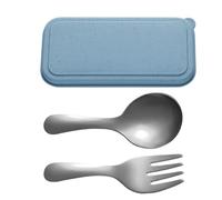 Set di forchette e cucchiai da viaggio, set di cucchiai e forchette utensili da tavola, posate in acciaio inossidabile con scatola di immagazzinaggio per adulti pic-nic campeggio