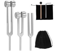 Set di forchette per la guarigione, Tuning Forks Set di diapason con martello Reflex per Healing, Chakra, Sound Therapy, yoga, forchetta d'accordo, martello 128, 256, 512 Hz
