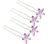 Set di Forcine per Chioma Antiche con Pietre Decorative, 4 Pezzi Porpora | Lega, a Forma di U, per Cerimonie Formali, Stile Elegante e Brillante