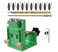 Set di fori tascabili ad angolo di 15 gradi Meccanismo di profondità per la lavorazione del legno Punzoni Locator per falegnami Strumento Regolabile Pocket Hole Jig