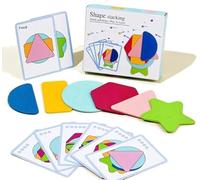 Set di forme impilabili in legno per bambini Montessori. Età 2 e oltre. Giocattolo educativo sensoriale per imparare colori, figure e logica. Sviluppo cognitivo. Regalo originale approvato dai