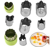 Set di formine per biscotti a base di verdure, in acciaio, 8 per sandwich con forme, per cuocere biscotti e pane