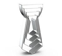 Set di formine per biscotti a forma di cravatta, grandi dimensioni assortite, 12,7 cm, 10,2 cm, 7,6 cm, 5,1 cm, 4 pezzi, forme per biscotti, cravatta, per la festa del papà, in acciaio inox