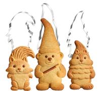 Set di formine per biscotti a forma di gnomo, in acciaio inox, con alce e Babbo Natale, con fiocchi di neve, per biscotti, ecc. (M)