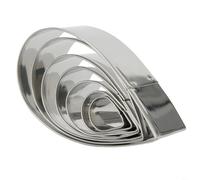 Set di formine per biscotti a forma di goccia d'acqua per fiori di fondente per stampi, realizzate in acciaio inossidabile, adatte per la cottura, la modellatura di caramelle morbide e lavori di