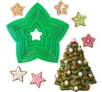 Set di formine per biscotti a forma di stella di Natale, 10 Pz Stella Esagonale Formine per Natale, decorazioni natalizie per fondente, ciambella, torre per biscotti