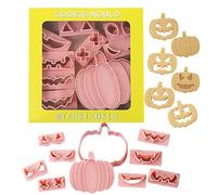 Set di formine per biscotti a forma di zucca, kit di stencil a forma di zucca, formine per biscotti autunnali del Ringraziamento, confezione da 10 formine per biscotti, timbri per uso alimentare per