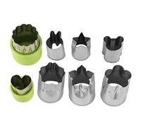 Set di formine per biscotti alle verdure, in acciaio inox, 8 stampi per sandwich con forme carine, per cuocere biscotti e pane