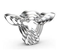 Set di formine per biscotti con faccia di mucca, 12,7 cm, 10,2 cm, 7,6 cm, 5,1 cm, 4 pezzi in acciaio inossidabile