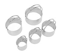 Set di Formine per Biscotti da 5 Pezzi, Formine per Biscotti Rotonde in Acciaio Inossidabile con Manico, Strumenti Professionali per Pasta da Forno per la Cucina della Torta