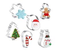 Set di formine per biscotti di Natale, stampini per biscotti di Natale per la cottura, kit di formine per biscotti in acciaio inossidabile Stampi per biscotti 6 parti | Cutters per biscotti di Natale