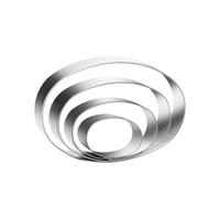 Set di formine per biscotti ovali grandi, 12,7 cm, 10,2 cm, 7,6 cm, 5,1 cm, 5 cm, forme geometriche, stampi per biscotti ovali fatti in casa in acciaio inox
