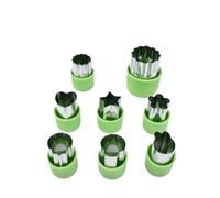 Set di formine per verdure, per cuocere frutta e biscotti, piccola stella e strumenti per integratori alimentari per una cucina creativa (verde, 8 pezzi)