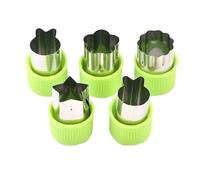 Set di formine per verdure, per cuocere frutta e biscotti, piccola stella e strumenti per integratori alimentari per una cucina creativa (verde, 5 pezzi)