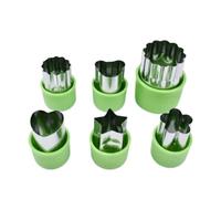 Set di formine per verdure, per cuocere frutta e biscotti, piccola stella e strumenti per integratori alimentari per una cucina creativa (verde, 6 pezzi)