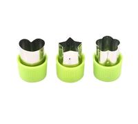 Set di formine per verdure, per cuocere frutta e biscotti, piccola stella e strumenti per integratori alimentari per una cucina creativa (verde, 3 pezzi)