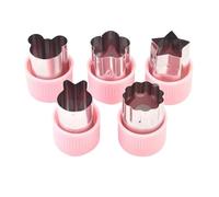 Set di formine per verdure, per cuocere frutta e biscotti, piccola stella e strumenti per integratori alimentari per una cucina creativa (rosa, 5 pezzi)