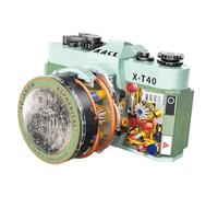Set di fotocamere retrò per adulti, kit modello di fotocamera vintage, set di fotocamere digitali da 478 pezzi, regalo creativo per appassionati di fotografia e collezionisti di antiquariato (Verde)