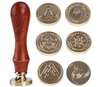 Set di francobolli per cera da corsa vichinghi con sigillo per cera da 6 pezzi visiera vegana per sigillatura a cera Teste da 0,98 cm / 25 mm timbro a cera personalizzata 1 pz Set di francobolli per