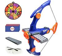 Set di frecce e arco per bambini, compatibile con palline per pistola nerf, 12 freccette clip shot, sfera in schiuma, giocattolo tiro con l'arco con 36 frecce in schiuma per ragazzi e ragazze, regali