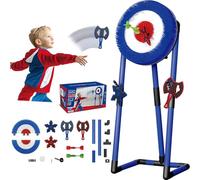 Set di freccette 3 in 1 con 2 assi, 2 freccette a sei stelle e 2 freccette per divertimento all'aperto in famiglia, attività genitore-figlio, sollievo dallo stress in ufficio