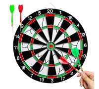 Set di freccette con punta in metallo, bersaglio in sughero, supporto da parete, adatto per interni ed esterni per bambini (12 pollici)