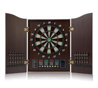 Set di freccette elettroniche con armadietto, 12 freccette a punta morbida, 50 testine, tabellone segnapunti integrato, perfetto per casa, bar e mazze da freccette