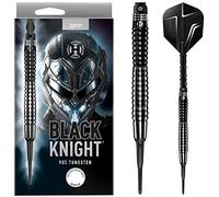 Set di freccette Harrows Black Knight 90% tungsteno con punta morbida - 18 g e 20 g - Include aste Midi Black Carbon ST e alette Micron Black Knight (20g)