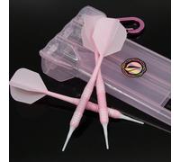 Set di freccette in rame rosa con punta morbida e scatola di stoccaggio - 3 freccette volanti da 17,9 g con 20 punte di freccette, compatibile con bersaglio, design robusto della testina della freccet