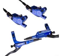 Set di freni idraulici per mountain bike con 4 pistoni per un controllo affidabile su sentieri e strade urbane (blu)